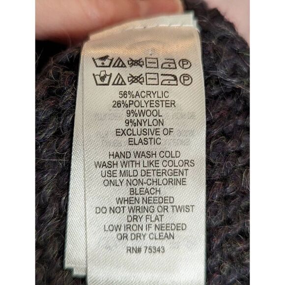 Cynthia Rowley Women Long Sleeve Scoop Neck Open-Knit Sweater Heathered Black Si - Picture 13 of 14